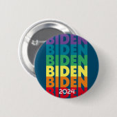 Joe Biden 2024 - retro gradiënt regenboog kleuren Ronde Button 5,7 Cm (Voorkant /achterkant)