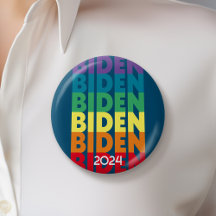 Joe Biden 2024 - retro gradiënt regenboog kleuren