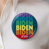 Joe Biden 2024 - retro gradiënt regenboog kleuren Ronde Button 5,7 Cm