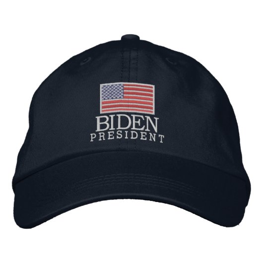 Joe Biden 2024 voor President-Amerikaanse vlag - m Geborduurde Pet (Voorkant)