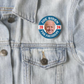 Joe Biden 2024 voor President Foto Drijvend Hoofd Ronde Button 5,7 Cm (In situ)