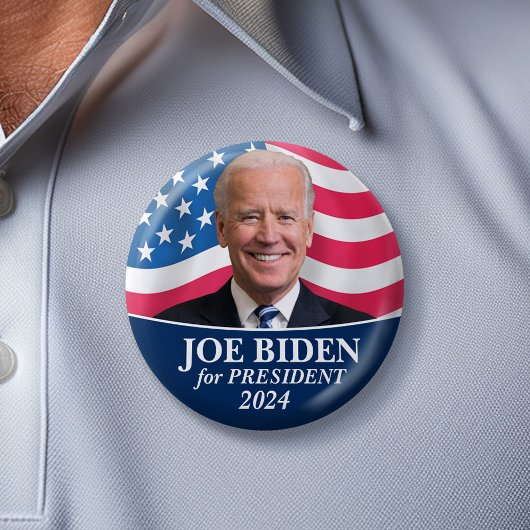 Joe Biden 2024 voor President Foto Ronde Button 5,7 Cm