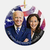 Joe Biden #46 en Kamala Harris President en Vice Keramisch Ornament (Achterkant)