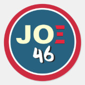 JOE Biden 46 Red White Blue Campagne Ronde Sticker (Voorkant)