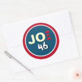 JOE Biden 46 Red White Blue Campagne Ronde Sticker (Envelop)