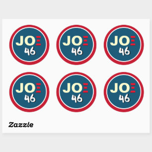 JOE Biden 46 Red White Blue Campagne Ronde Sticker