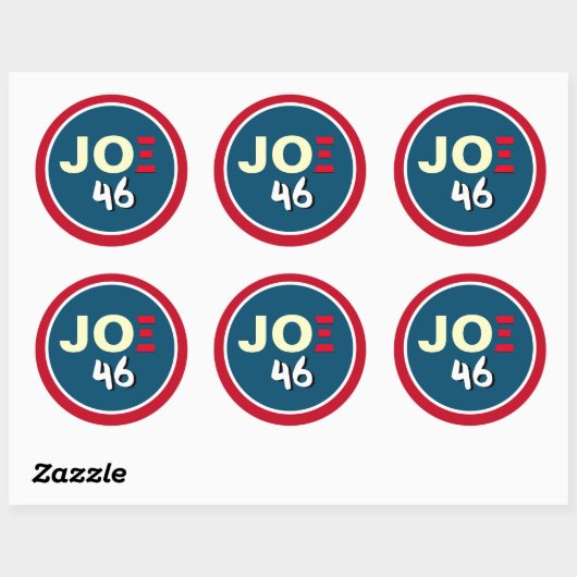 JOE Biden 46 Red White Blue Campagne Ronde Sticker (Vel)