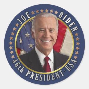 Joe Biden 46th President USA Herdenkingsfoto Ronde Sticker