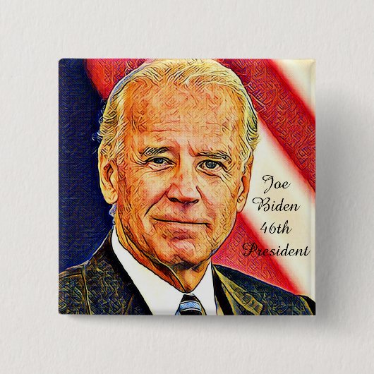 Joe Biden-46th President_ Vierkante Button 5,1 Cm (Voorkant)