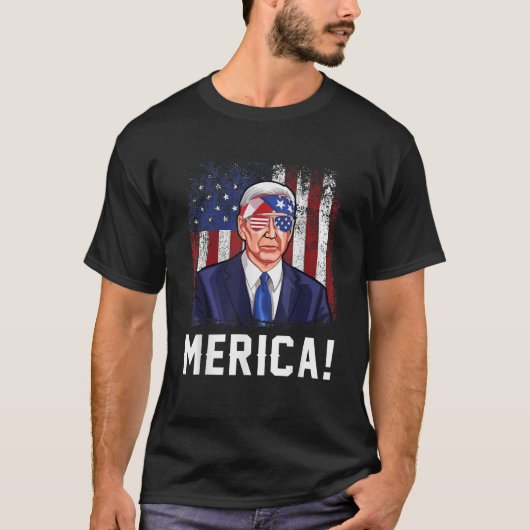 Joe Biden 4 juli Merica Mannen Vrouwen American Fl T-shirt (Voorkant)