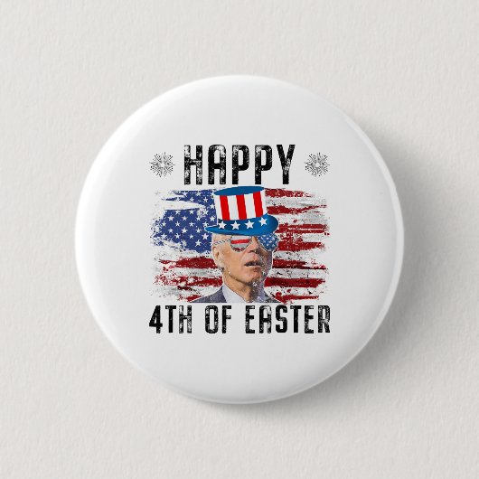 Joe Biden 4 juli Prettig Pasen 4 juli VS Ronde Button 5,7 Cm (Voorkant)