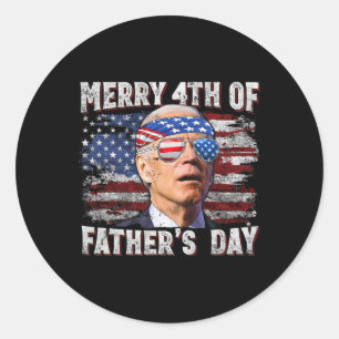 Joe Biden 4 juli Shirt Merry Fathers Day Verenigde Ronde Sticker