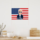 Joe Biden Amerikaanse vlag 2024 Verkiezingen Poster (Keuken)