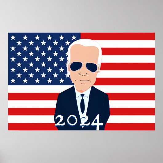 Joe Biden Amerikaanse vlag 2024 Verkiezingen Poster (Voorkant)