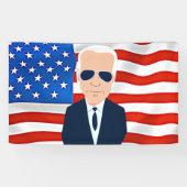 Joe Biden Amerikaanse vlag 2024 Verkiezingen Spandoek (Horizontaal)