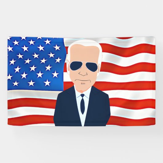 Joe Biden Amerikaanse vlag 2024 Verkiezingen Spandoek (Horizontaal)