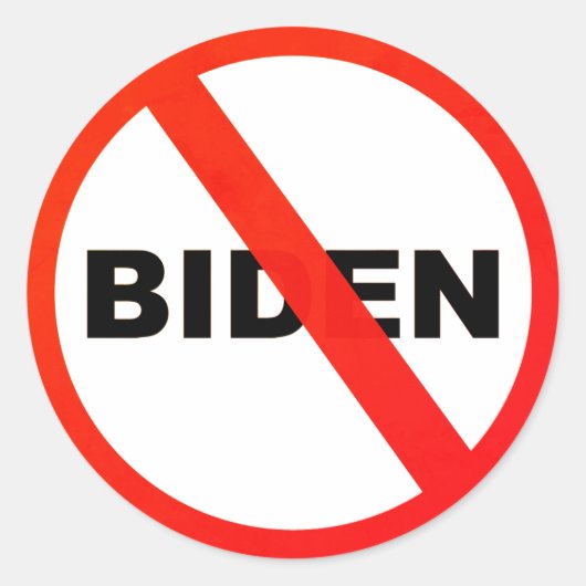 Joe Biden anti populaire politieke Ronde Sticker (Voorkant)