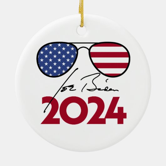 Joe Biden Aviators 2024 Keramisch Ornament (Achterkant)