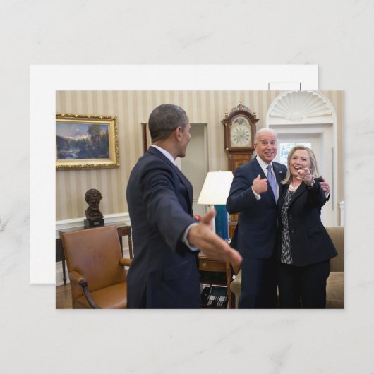Joe Biden, Barack Obama & Hillary Clinton Briefkaart (Voorkant / Achterkant)