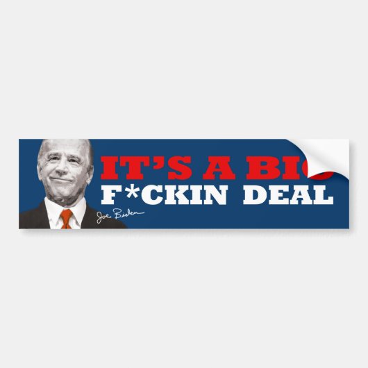 Joe Biden BIG DEAL Bumpersticker (Voorkant)