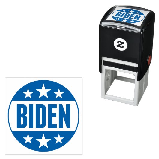 Joe Biden Button Blue Stars Zelfinktende Stempel (In situ)