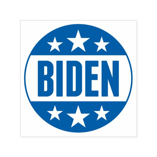 Joe Biden Button Blue Stars Zelfinktende Stempel (Design)