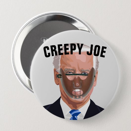 JOE BIDEN BUTTONNEN CREEPY RONDE BUTTON 4,0 CM (Voorkant /achterkant)