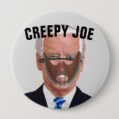 JOE BIDEN BUTTONNEN CREEPY RONDE BUTTON 4,0 CM (Voorkant)