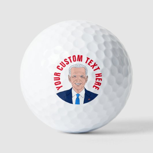 Joe Biden cartoon afbeelding gepersonaliseerde gol Golfballen (Voorkant)
