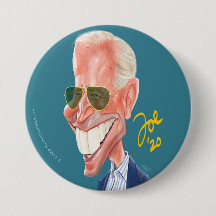 Joe Biden cartoon caricature verkiezingsknop