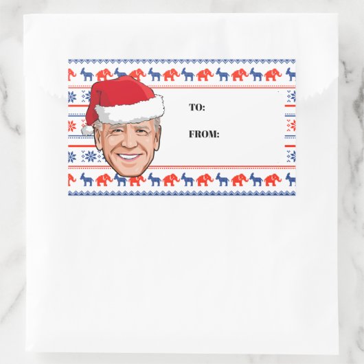 Joe Biden Christmas Gift Label Sticker (Tas)