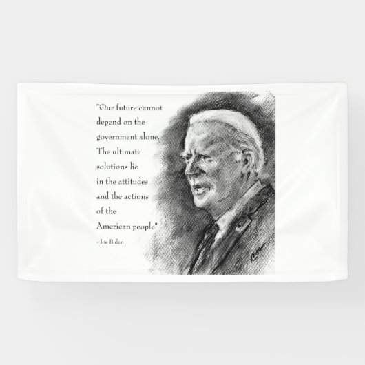 Joe Biden & Citatierand Spandoek (Horizontaal)