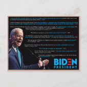 Joe Biden citeert op Race Briefkaart (Voorkant)