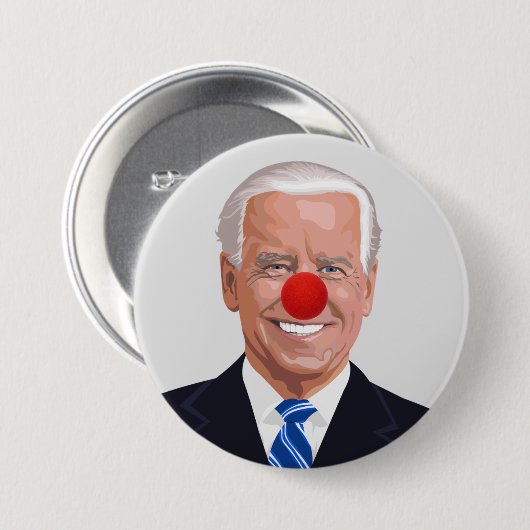 JOE BIDEN CLOWN BUTTONNEN RONDE BUTTON 7,6 CM (Voorkant /achterkant)