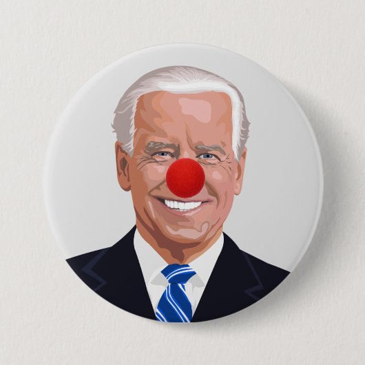 JOE BIDEN CLOWN BUTTONNEN RONDE BUTTON 7,6 CM (Voorkant)
