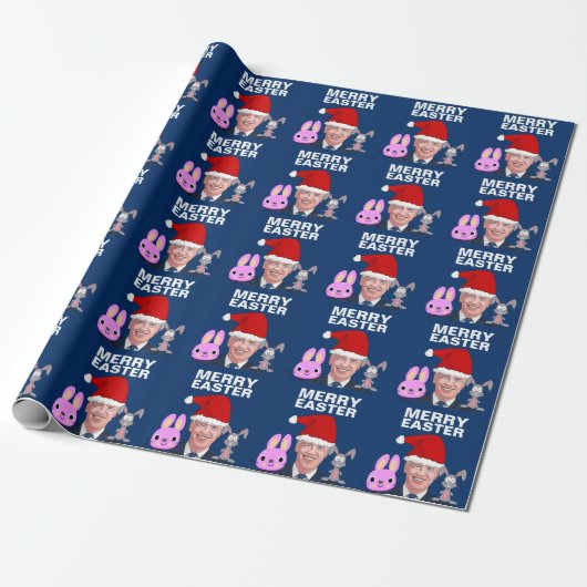 JOE BIDEN CONFUSED CHRISTMAS WRAPPING PAPER CADEAUPAPIER (Uitgerold)
