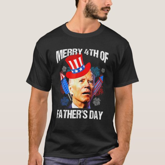 Joe Biden Confused Merry 4Th Of Fathers Day Fourth T-shirt (Voorkant)