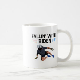Joe Biden die van de fiets van Biden Bike Meme Fun Koffiemok