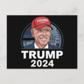 Joe Biden draagt een Pet van Trump Briefkaart (Voorkant)