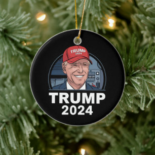 Joe Biden draagt een Pet van Trump Keramisch Ornament