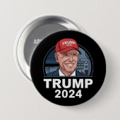 Joe Biden draagt een Pet van Trump Ronde Button 7,6 Cm (Voorkant /achterkant)