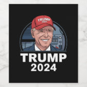 Joe Biden draagt een Pet van Trump Wijn Etiket (Enkel label)