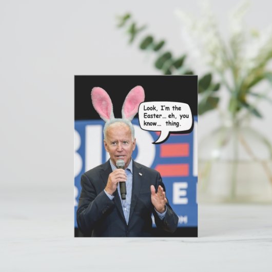 Joe Biden Easter Bunny Briefkaart (Staand voorkant)