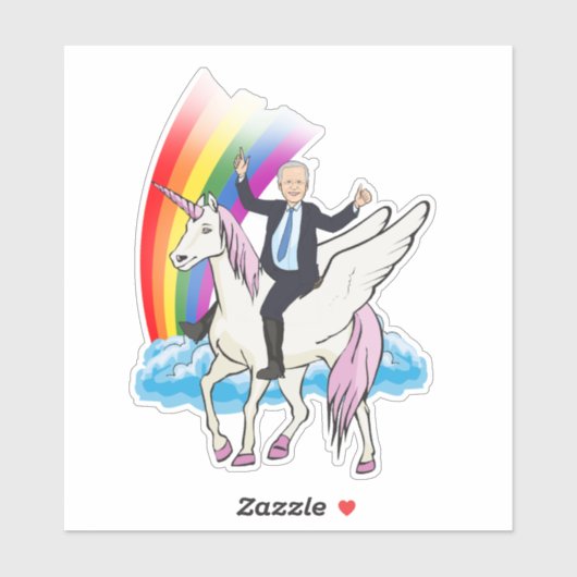Joe Biden Eenhoorns & Regenbogen Sticker (Vel)