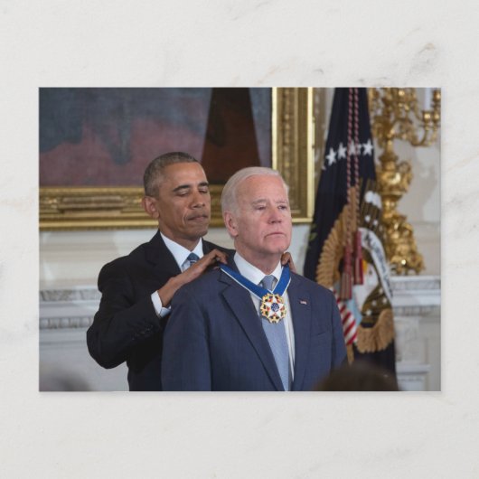 Joe Biden en Barack Obama Briefkaart (Voorkant)