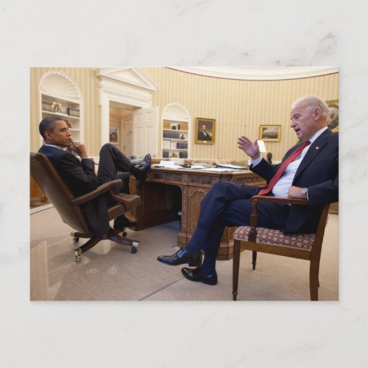 Joe Biden en Barack Obama Briefkaart (Voorkant)