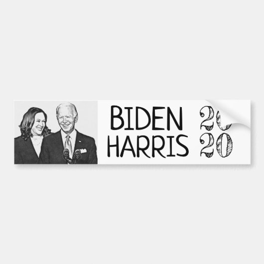 Joe Biden en Kamala Black en White Afbeeldingen 20 Bumpersticker (Voorkant)