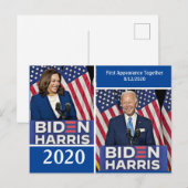 Joe Biden en Kamala Harris 2020 Briefkaart (Voorkant / Achterkant)