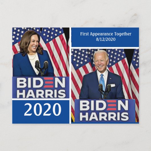 Joe Biden en Kamala Harris 2020 Briefkaart (Voorkant)