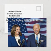 Joe Biden en Kamala Harris 2020 Running Mates Briefkaart (Voorkant / Achterkant)